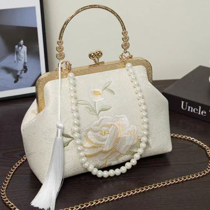 Floral Embroidered Clutch