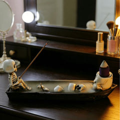 Skull Boat Incense Holder
