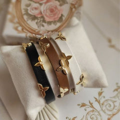 Golden Wing Leather Bracelet