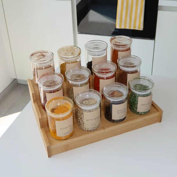 Glass Spice Jar Set – Elegant Spice Organization