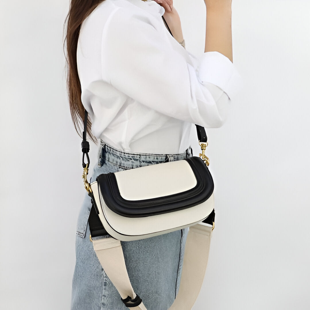 Leather Trim Shoulder Bag