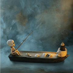 Skull Boat Incense Holder