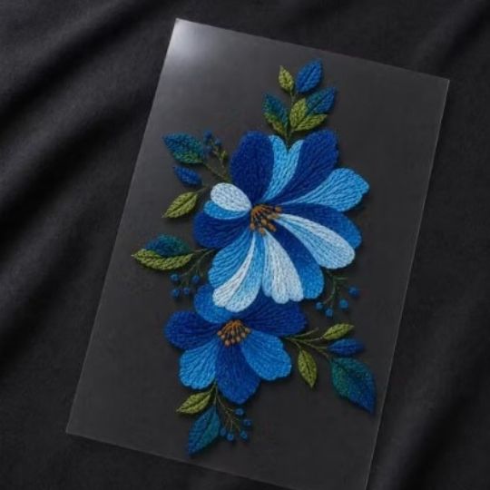Embroidery Floral Sticker Set