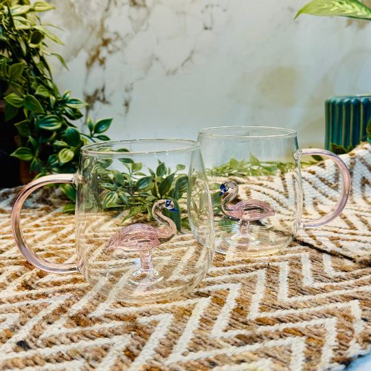Flamingo Glass Mug – Gift-ready charm