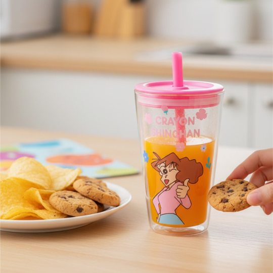 Shinchan Family Sipper Glasses – Durable &amp; Trendy