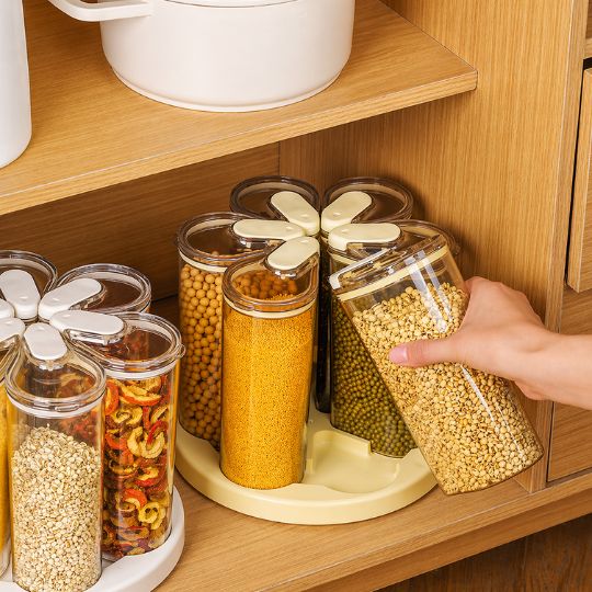 Rotating Grain Storage Container – Airtight Lid Seal