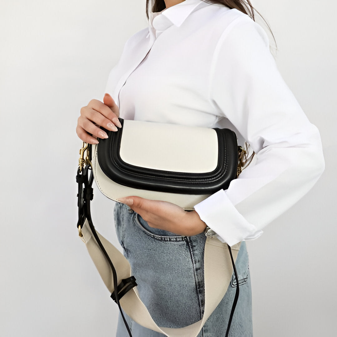 Leather Trim Shoulder Bag