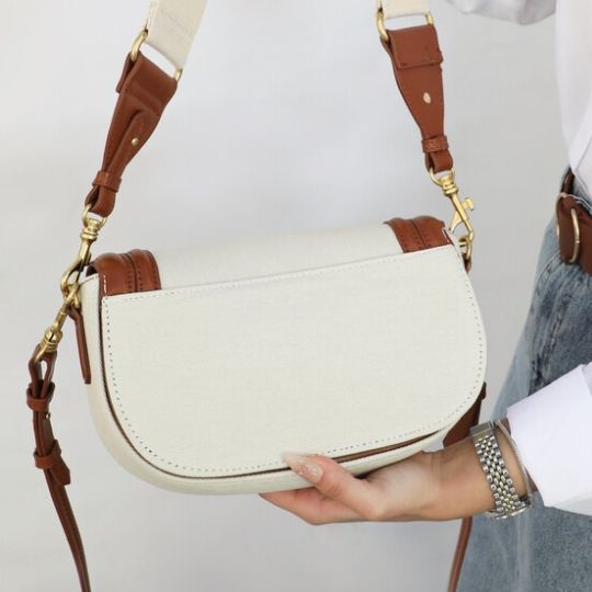 Leather Trim Shoulder Bag