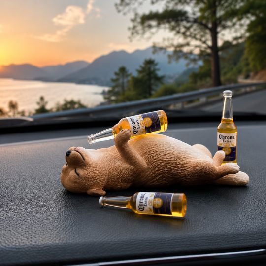Cute Drunk Puppy Figurines