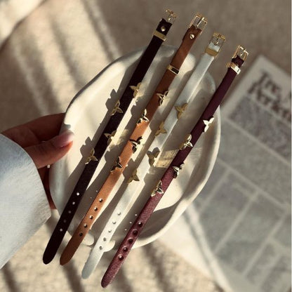 Golden Wing Leather Bracelet