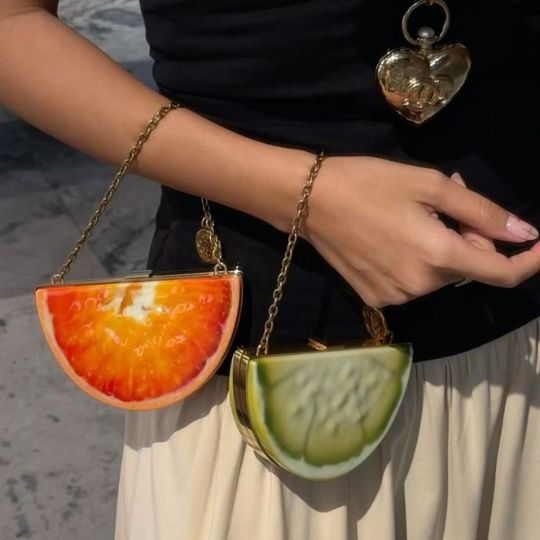 Kiwi & Orange Slice Clutch Bag