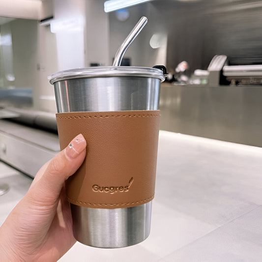 Stainless Steel Mug with Straw