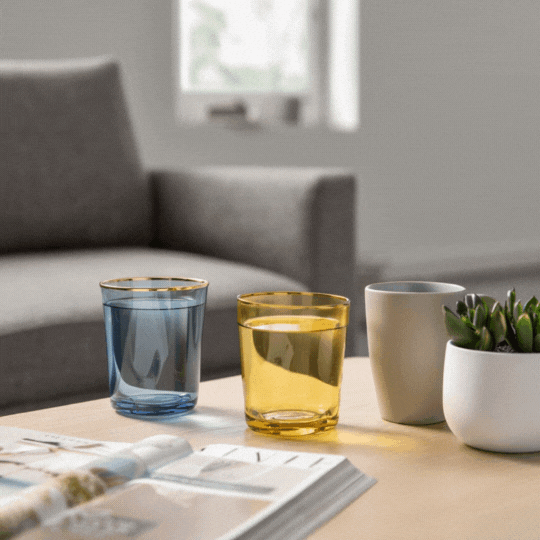 Gold-rim Colored Glass