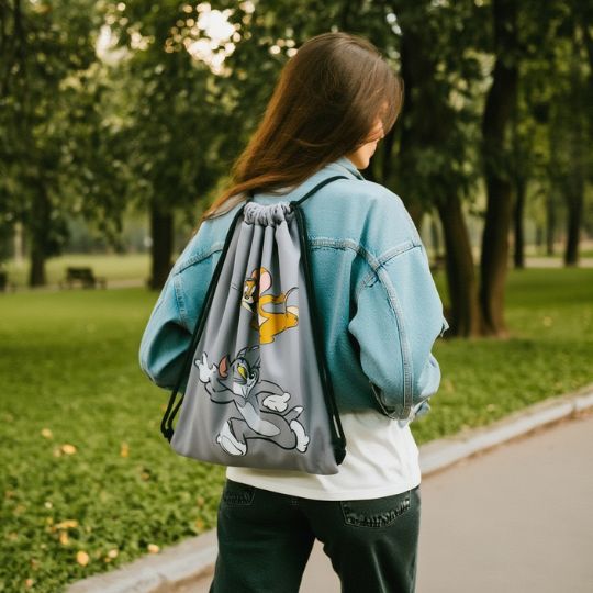 Tom & Jerry Drawstring Bag