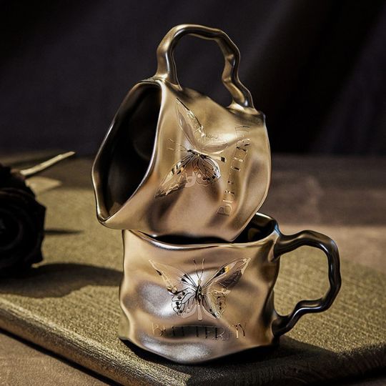 Luxury Butterfly Ceramic Cup