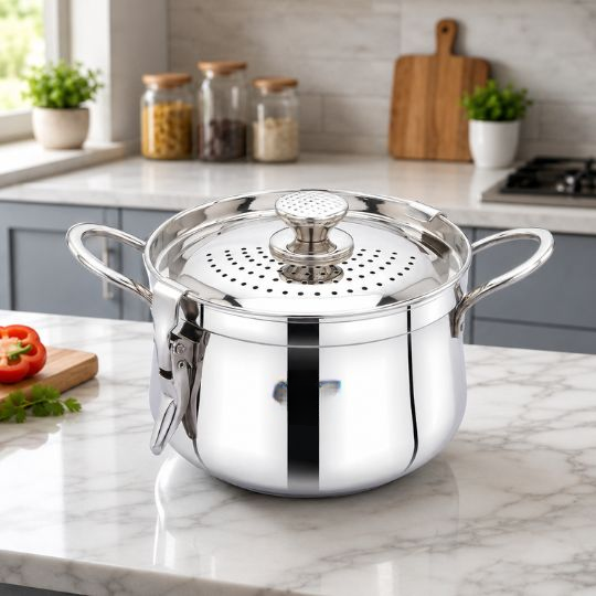 Stainless Steel Strainer Pot with Lock