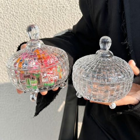 Crystal Glass Storage Jar With Lid