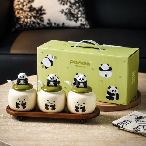 Panda Seasoning Jar Set