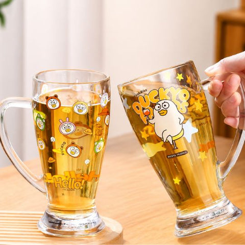 Duck Cartoon Glass Mug