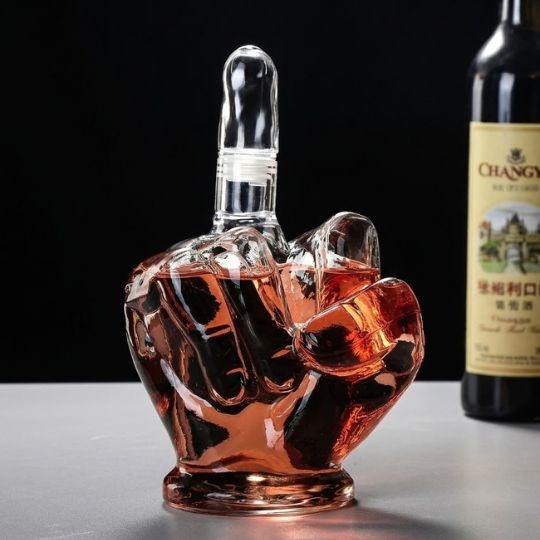 Middle Finger Glass Bottle