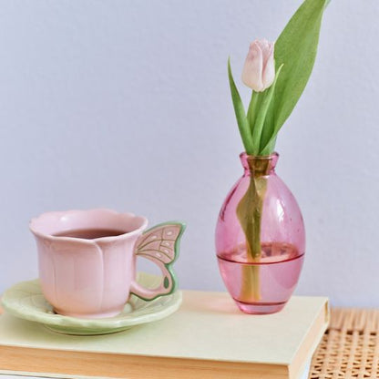 Floral Ceramic Cup & Saucer Set