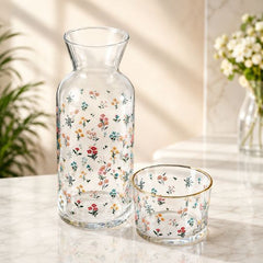 Elegant Floral Glass Set