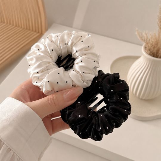 Chic Polka Dot Satin Hair Clip