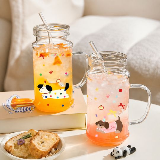 Adorable Puppy Glass Tumbler