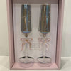 Pink Bow Glass Flutes