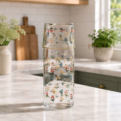 Elegant Floral Glass Set