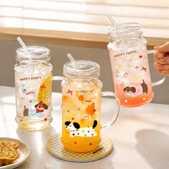 Adorable Puppy Glass Tumbler
