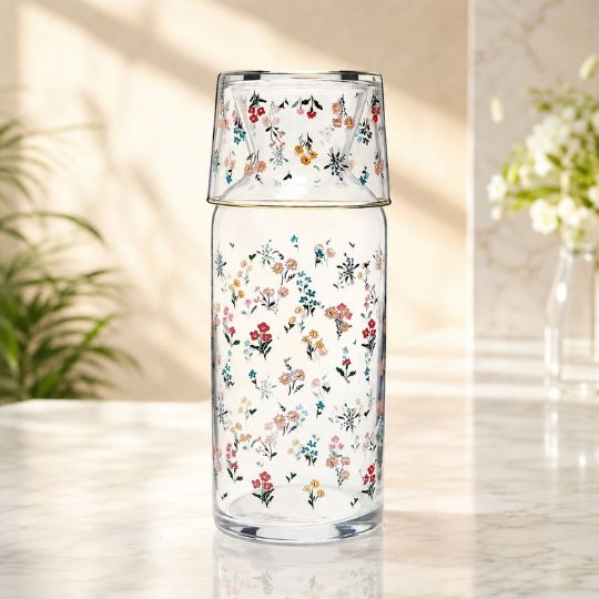 Elegant Floral Glass Set