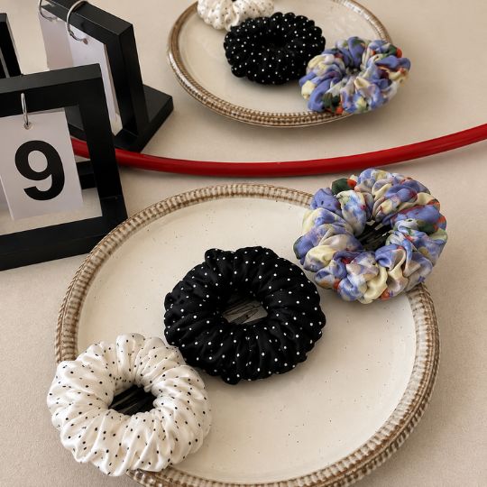 Chic Polka Dot Satin Hair Clip