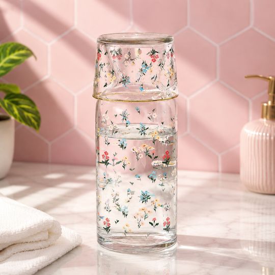 Elegant Floral Glass Set