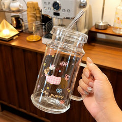 Adorable Puppy Glass Tumbler
