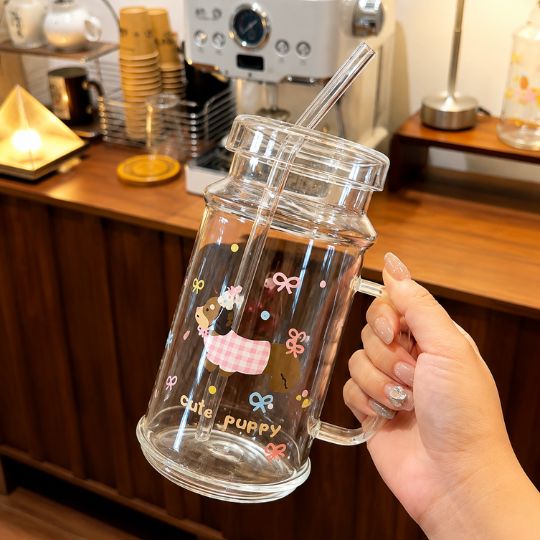 Adorable Puppy Glass Tumbler