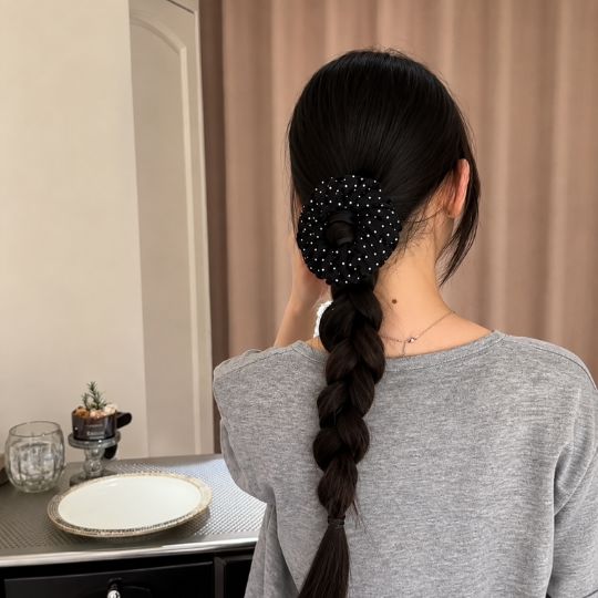 Chic Polka Dot Satin Hair Clip
