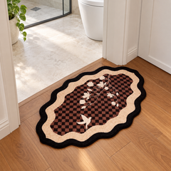 WavyBloom Floor Mat at bathroom doorway