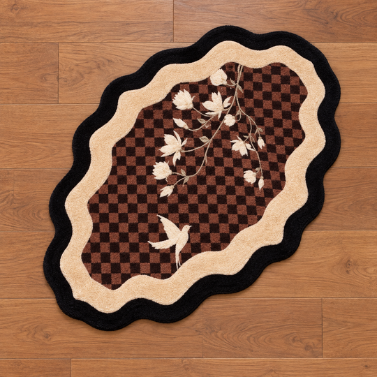 WavyBloom Floor Mat top view