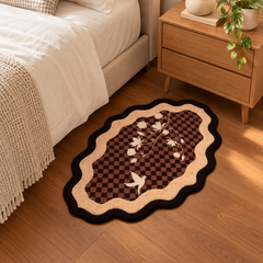 WavyBloom Floor Mat beside bed