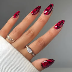 Blooming Rose Nails(Free Jelly Glue + Rubbing Strip)