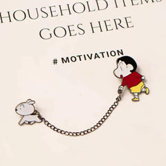 Shin-chan & Shiro Dog Enamel Pin