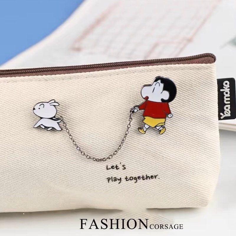 Shin-chan & Shiro Dog Enamel Pin