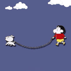 Shin-chan & Shiro Dog Enamel Pin