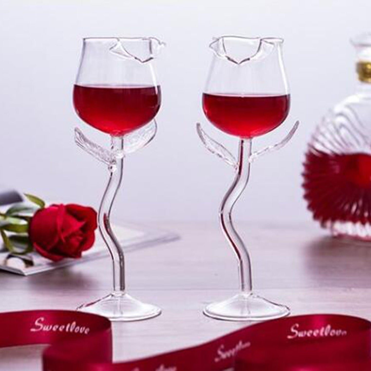 Transparent Rose Shape Glassware