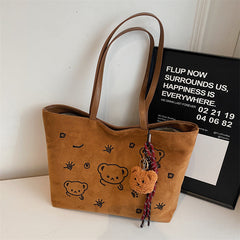 Bear Print Shoulder Bag (With Teddy Charm)