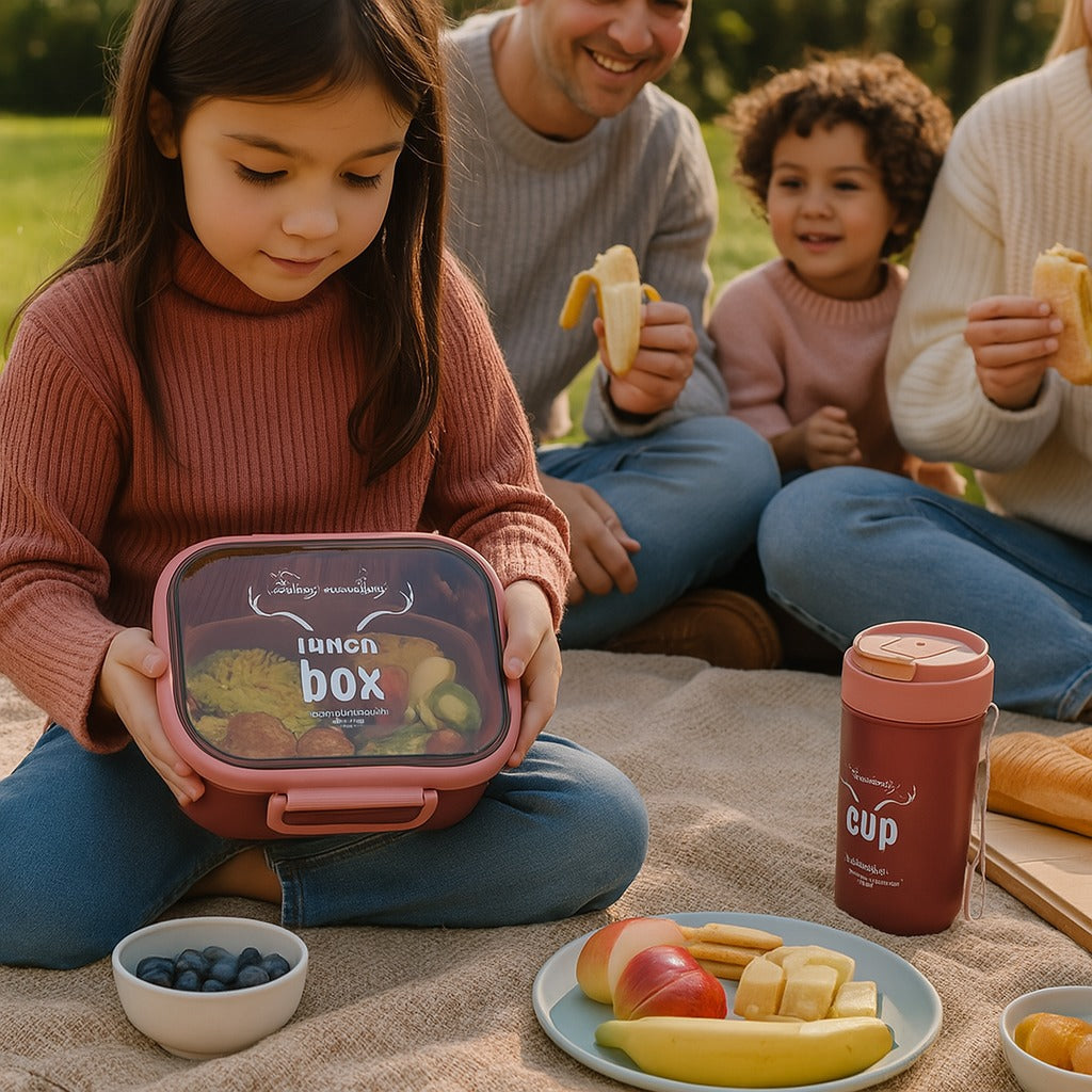 Portable Lunch Box & Cup Set