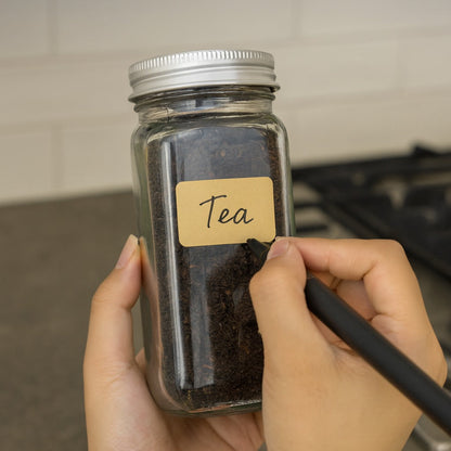 Glass Spice Jars + Labels Roll & Funnel
