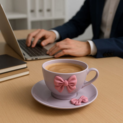Bowknot Cup With Saucer