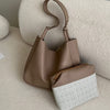 Leather Tote Bag With Pouch